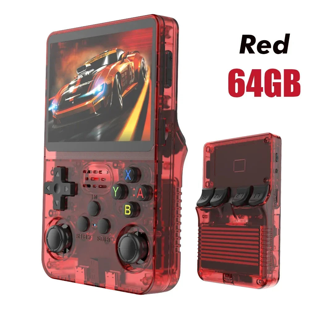 R36S Retro Video Handheld Game Console Linux System 3.5 in IPS Screen  3000mAH Battery 64G/128G TF Card Preinstalled Games