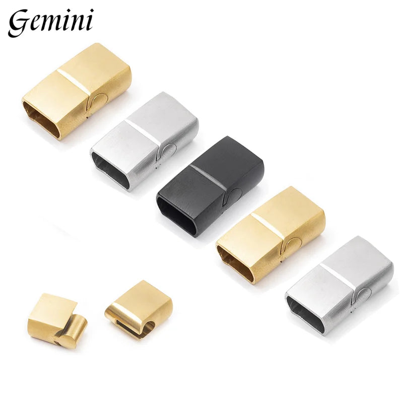 10Pcs 316L Stainless Steel Clasps Hole 12x6mm 12x4mm for Leather Bracelets Clasp Magnet DIY Bracelet Jewelry Making Accessories