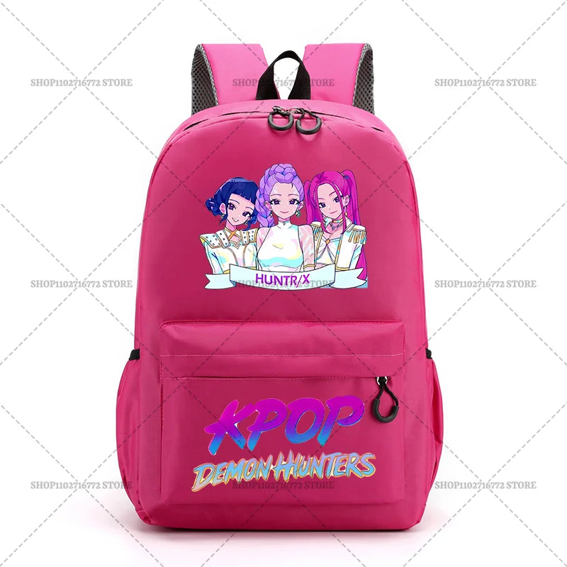 KPop Demon Hunters School Bag Student Large Capacity Laptop Backpack K-Pop DemonHunter Fans Gift Girls Knapsack Travel Backpacks
