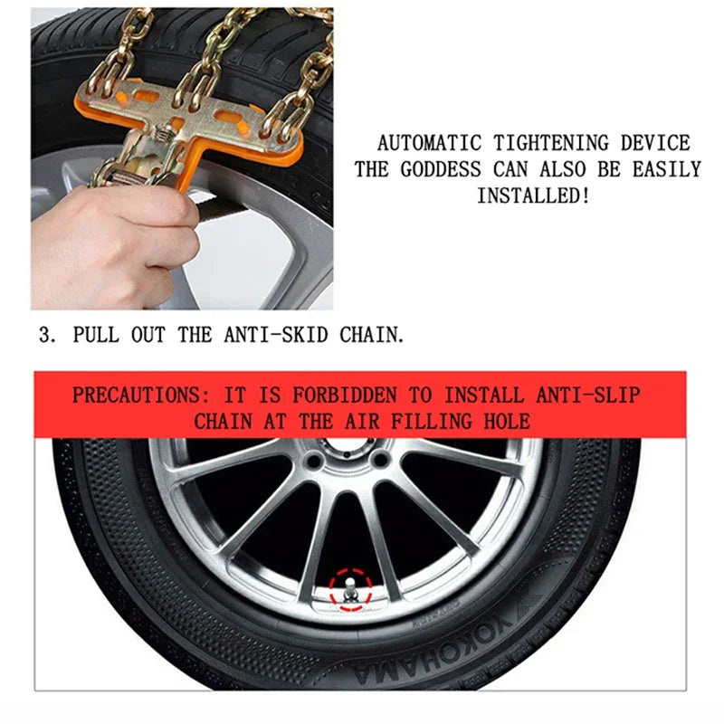 Anti-skid tires car ice breaking general snow chain off-road vehicle off-road vehicle truck MPV emergency escape car accessories