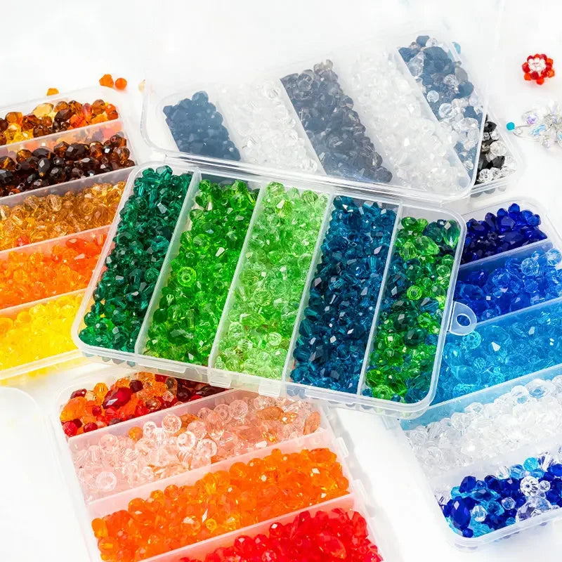 Bracelets Making Kit Glass Crystal Beads Kit for Jewelry Making Assorted Crystal Beads for Jewelry DIY Crafts or Home Ornaments