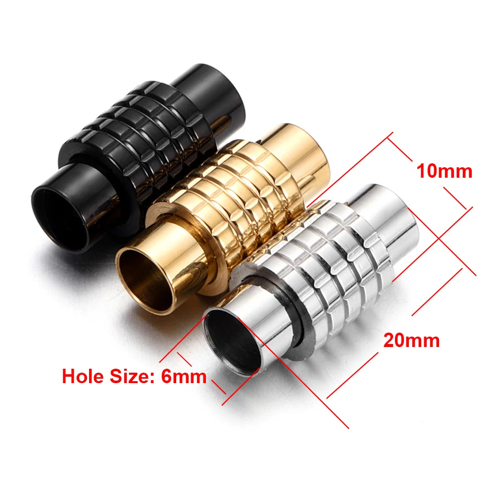 Stainless Steel Magnetic Clasps 6mm Hole Size for Leather Cord Magnet Lace Buckle Bracelet Jewelry DIY Making Accessories