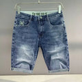 Summer New European Sle Slim Fit Men's Denim orts Trendy Casual Five-Quarter Pants Straight Leg Jeans Youth ular