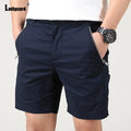 European 2024 Stylish simplicity Men Fashion Zipper Pockets Shorts Men's Cargo Bottom Royal Blue Casual Classic Basic Shorts New