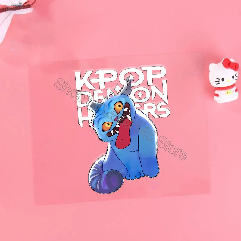 Kpop Demon Hunter Cartoon 3D Transfer Sticker UV DTF Stickers Kawaii Water Cup Water Bottle Lunch Box DIY Waterproof Sticker