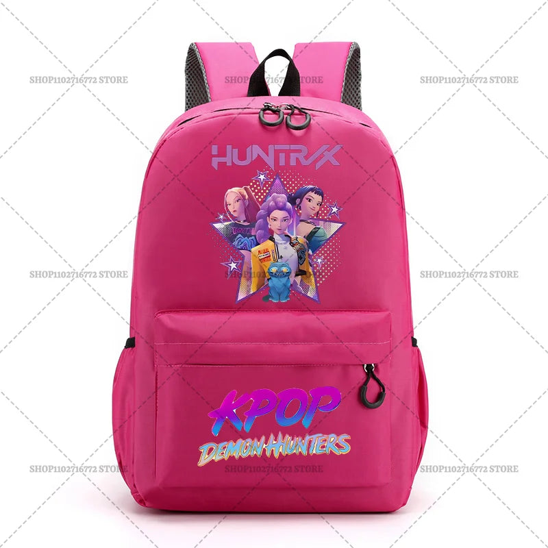 KPop Demon Hunters School Bag Student Large Capacity Laptop Backpack K-Pop DemonHunter Fans Gift Girls Knapsack Travel Backpacks