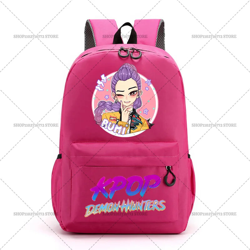 KPop Demon Hunters School Bag Student Large Capacity Laptop Backpack K-Pop DemonHunter Fans Gift Girls Knapsack Travel Backpacks