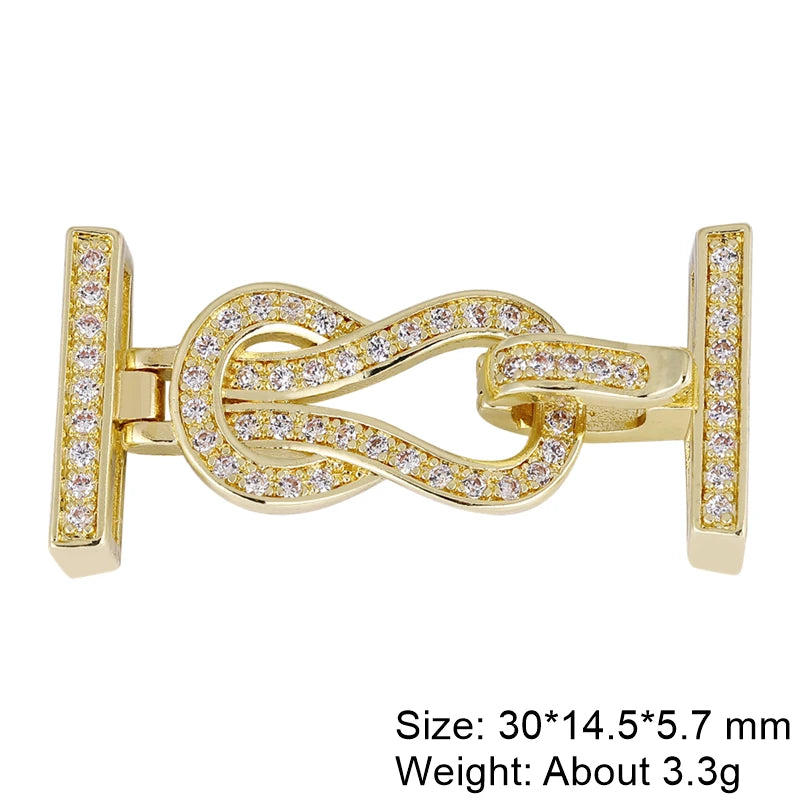 Juya 18K Real Gold Plated Snake Connector Fastener Hook Clasps Accessories For DIY Needlework Cuba Chains Pearls Jewelry Making