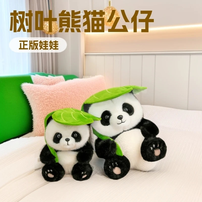 Cute Leaf Panda Plush Toy Soft Stuffed Animal Pillow Kids Gift Authentic Design Leaf Panda Doll Hugging Pillow For Children