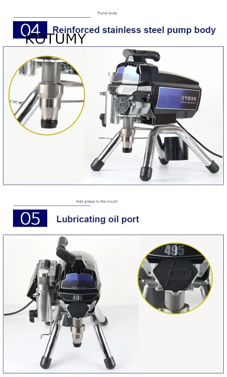 Airless Spray Gun 2200W/3000W Professional Painting Machine Paint Sprayer 395/495 3L 2.5L Working Decoration Spraying Tool