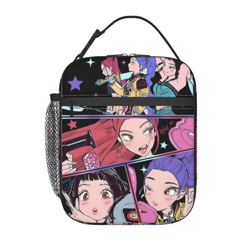 Group Girl Team Huntrix Kpop Demon Hunters Insulated Lunch Bags Lunch Container Cooler Bag Lunch Box Tote Office Bento Pouch
