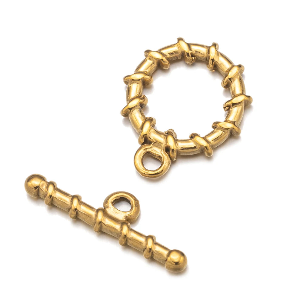 4Sets Stainless Steel Round OT Clasp End Buckle For DIY Necklaces Bracelets Jewelry Making Supplies Accessories Parts Components