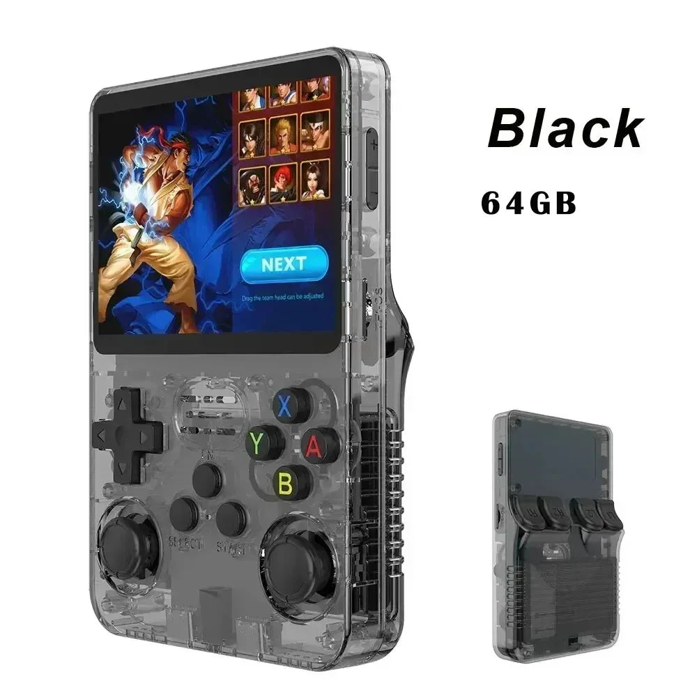 R36S Retro Video Handheld Game Console Linux System 3.5 in IPS Screen  3000mAH Battery 64G/128G TF Card Preinstalled Games