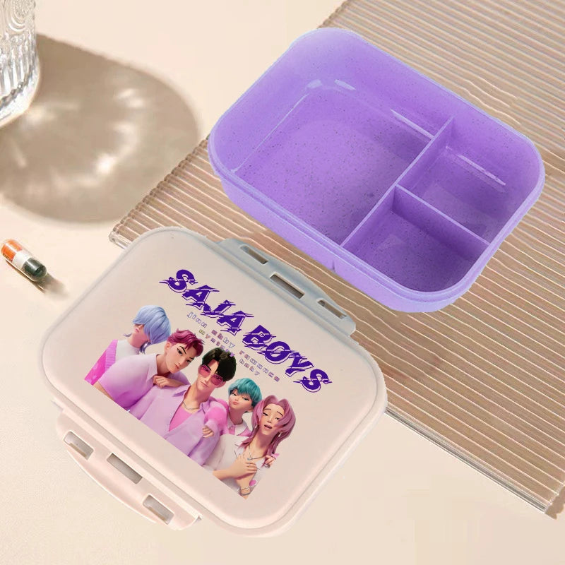 K Pop Demon Hunters Lunch Box Kawaii Cartoon Bento Lunch Box Kids Girls Large Capacity Food Storage Containers Birthday Gifts