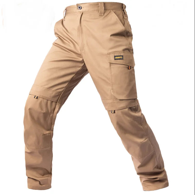 Summer Autumn Workwear Pants,Men Cargo Pants With External Tool Pockets, Plus Size Outdoor Trousers