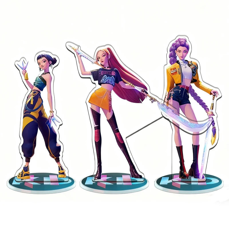 3PCS KPop Demon Hunters Superstar Rumi Mira Zoe Acrylic Standing Plates Decoration Ornament For K-pop Fans Birthday Party Gift