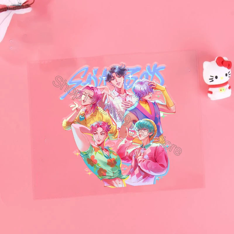 Kpop Demon Hunter Cartoon 3D Transfer Sticker UV DTF Stickers Kawaii Water Cup Water Bottle Lunch Box DIY Waterproof Sticker