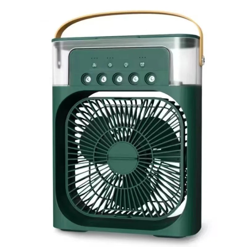 Summer Cooling Fan 3 In 1 Portable Desktop Humidifier USB Mini Air Conditioners Night Light Water Mist For Home, Office