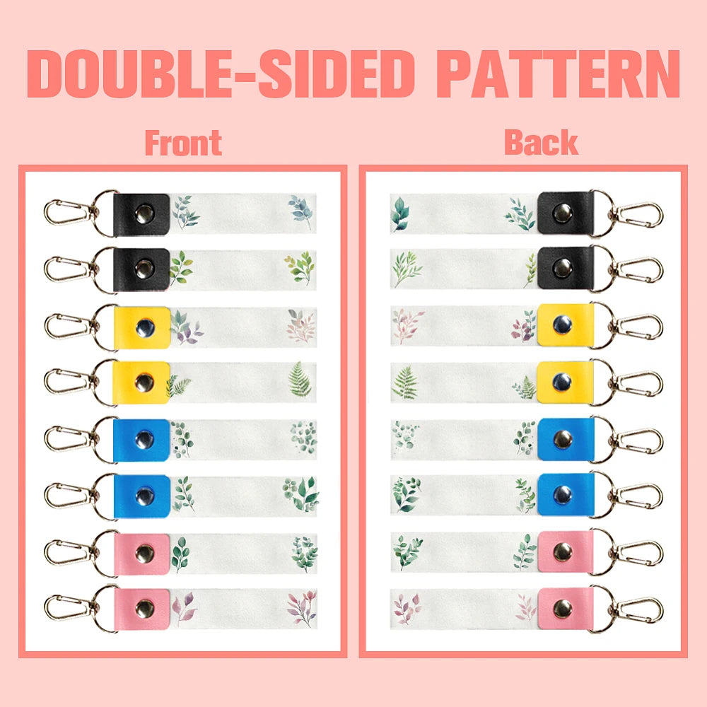 PU Leather Cotton Name Marker Keychain with Zinc Alloy Keychain Leaf 13x2cm