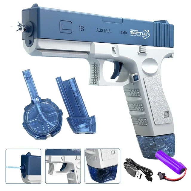 Electric Automatic Water Storage Gun Toys Portable Children Summer Beach Outdoor Fight Fantasy Spray Gun Toys Boy Kid Adult Game