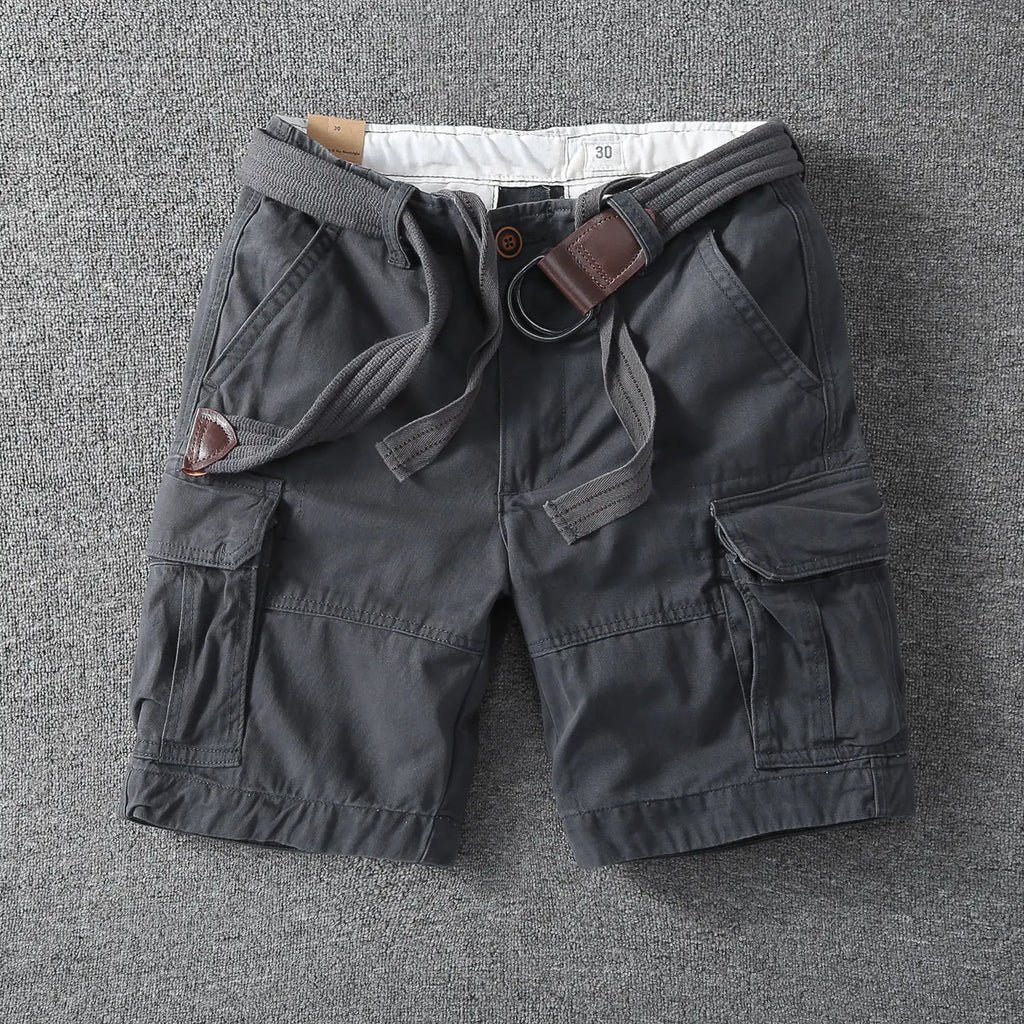 Male Short Pants with Pockets Solid Baggy Men's Cargo Shorts Vintage Y2k Nylon Streetwear Japanese Street Style Popular New In