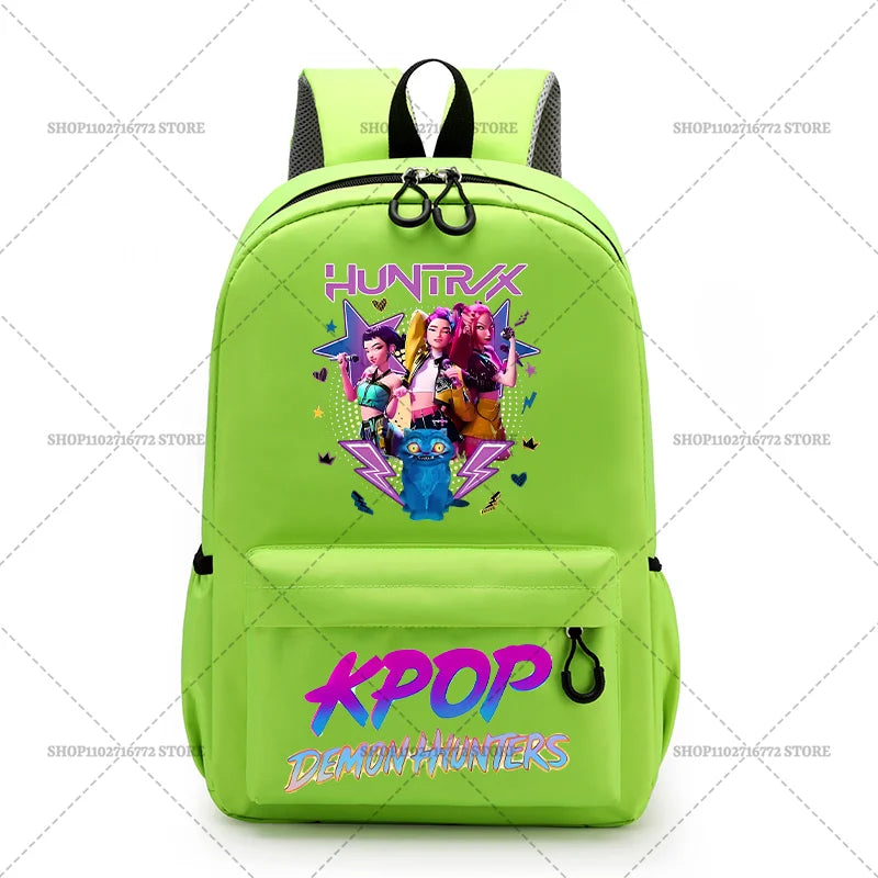 KPop Demon Hunters School Bag Student Large Capacity Laptop Backpack K-Pop DemonHunter Fans Gift Girls Knapsack Travel Backpacks