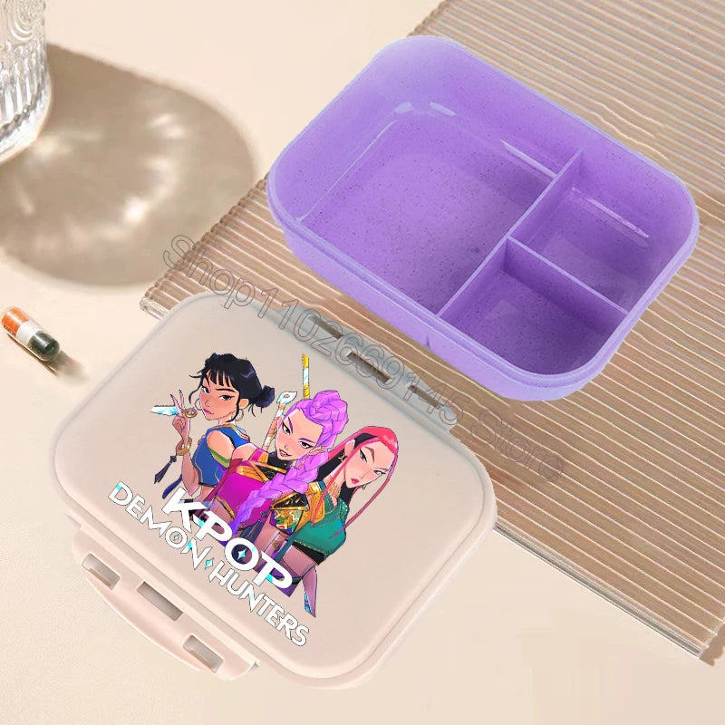 K Pop Demon Hunters Lunch Box Kawaii Cartoon Bento Lunch Box Kids Girls Large Capacity Food Storage Containers Birthday Gifts