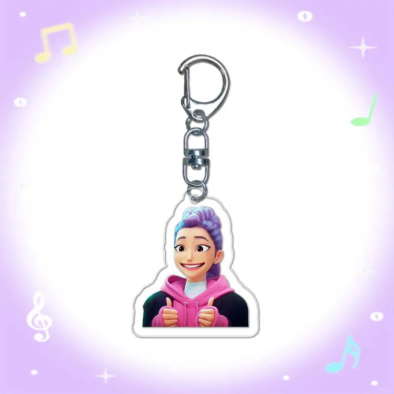 New Kpop Demon Hunters Huntrix Saja Boys Mystery Keychains Accessories Rumi Zoey Jinu Mira Key Ring Acrylic Keyrings Fans Gifts