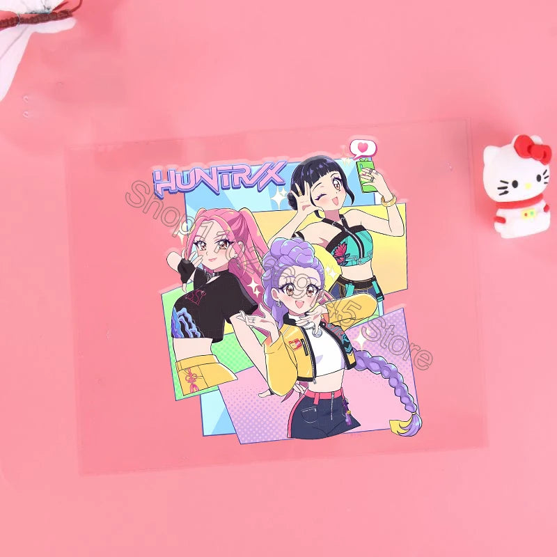 Kpop Demon Hunter Cartoon 3D Transfer Sticker UV DTF Stickers Kawaii Water Cup Water Bottle Lunch Box DIY Waterproof Sticker