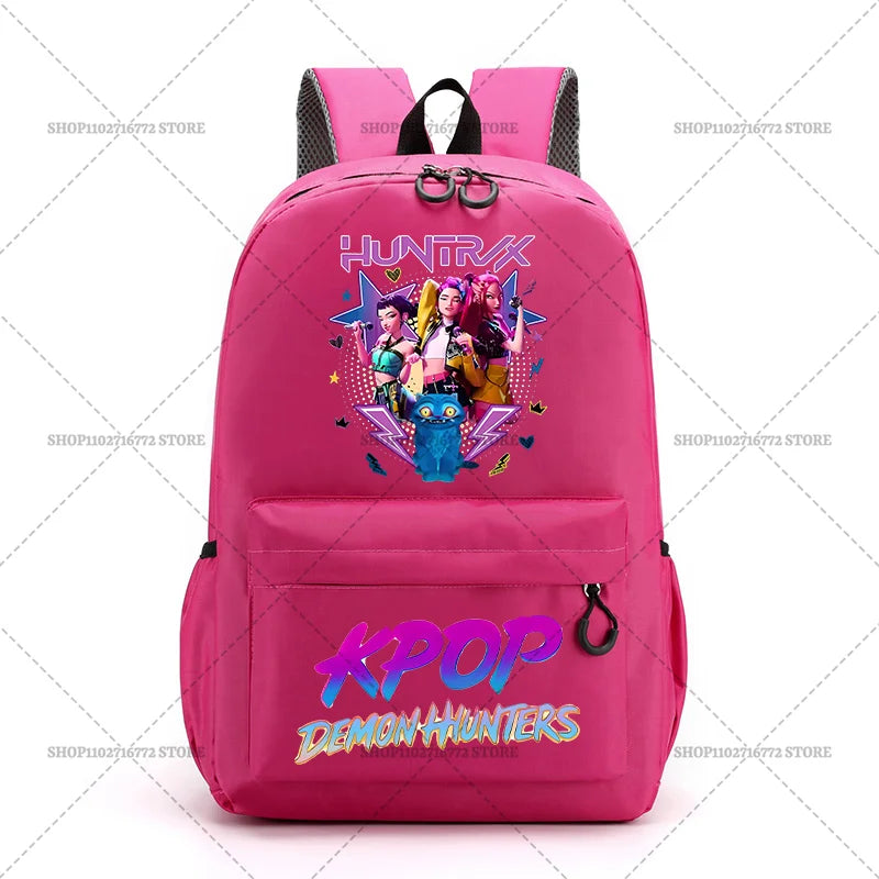 KPop Demon Hunters School Bag Student Large Capacity Laptop Backpack K-Pop DemonHunter Fans Gift Girls Knapsack Travel Backpacks