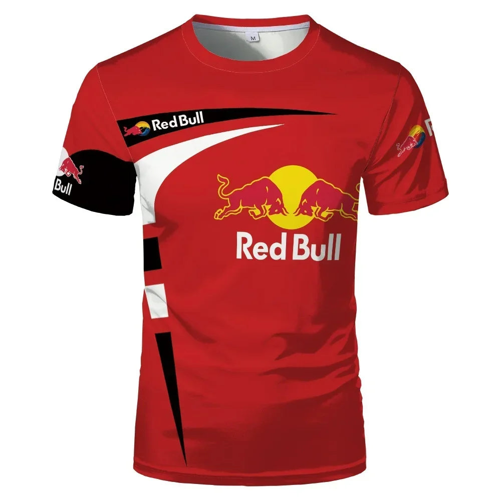 Men's Red Bull T-shirt 3D Printed Color Pattern Round Neck T-shirt Men and Women Casual Tops Oversized Racing Cycling Jersey
