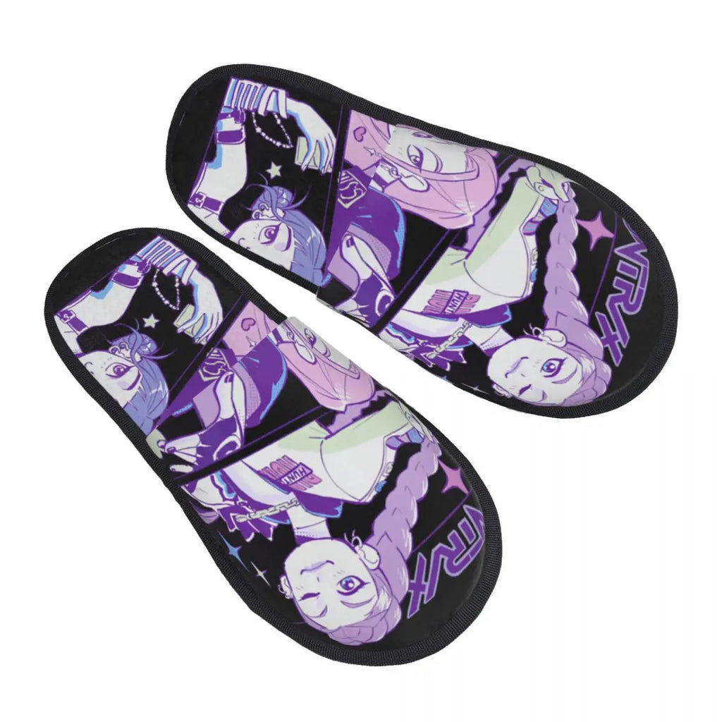 Custom Print Women Zoey Huntrix Kpop Demon Hunter House Slippers Cozy Warm Memory Foam Fluffy Slipper Indoor Outdoor Shoes