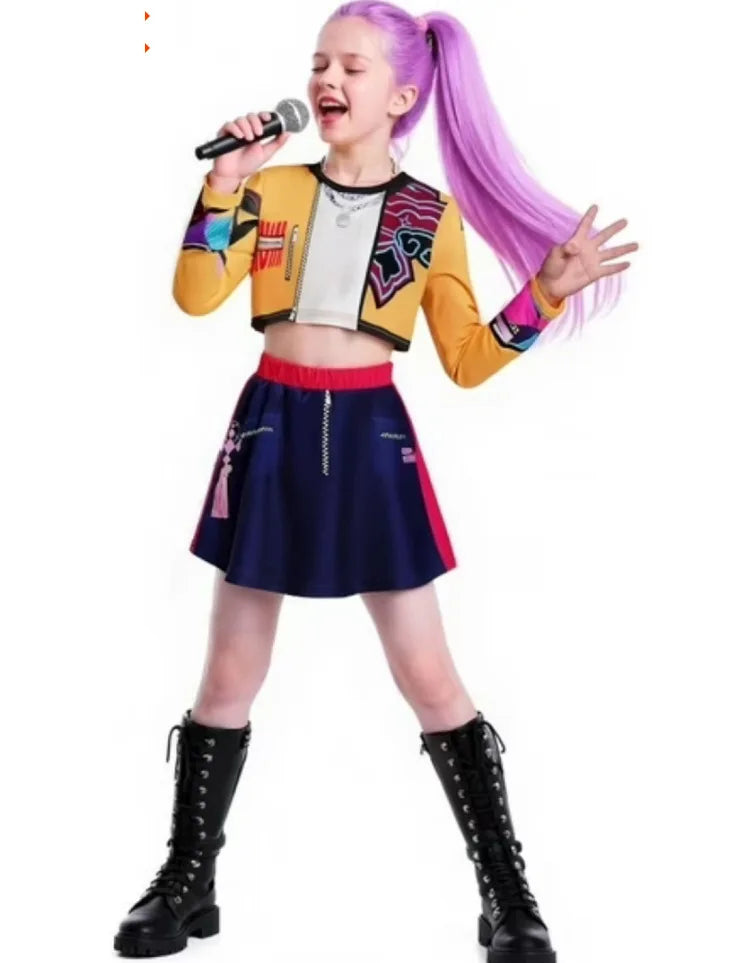 Anime Kpop Monster Hunter Costume Cosplay Girl Costume Demon Hunter Anime Children's Set 3D Printed Women's Halloween Costume