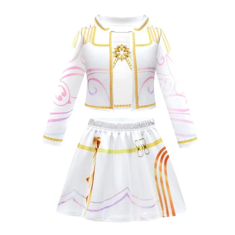 Movie kpop demon hunter Rumi Cosplay Costume for Girl Halloween Carnival Rumi jacket vest and shorts Three-piece Set Dress Up