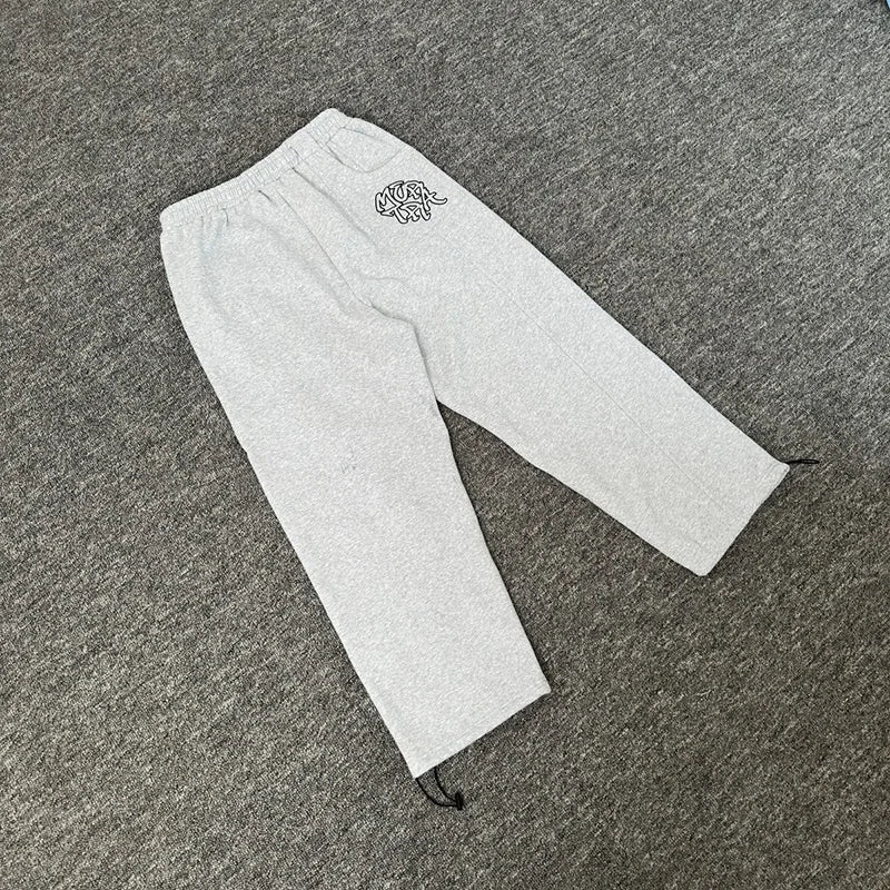 Men Women Unisex Casual Fashion Classic Logo Embroidery Mertra Sweatpants Best Quality Cotton Jogger Drawstring Gray Pants