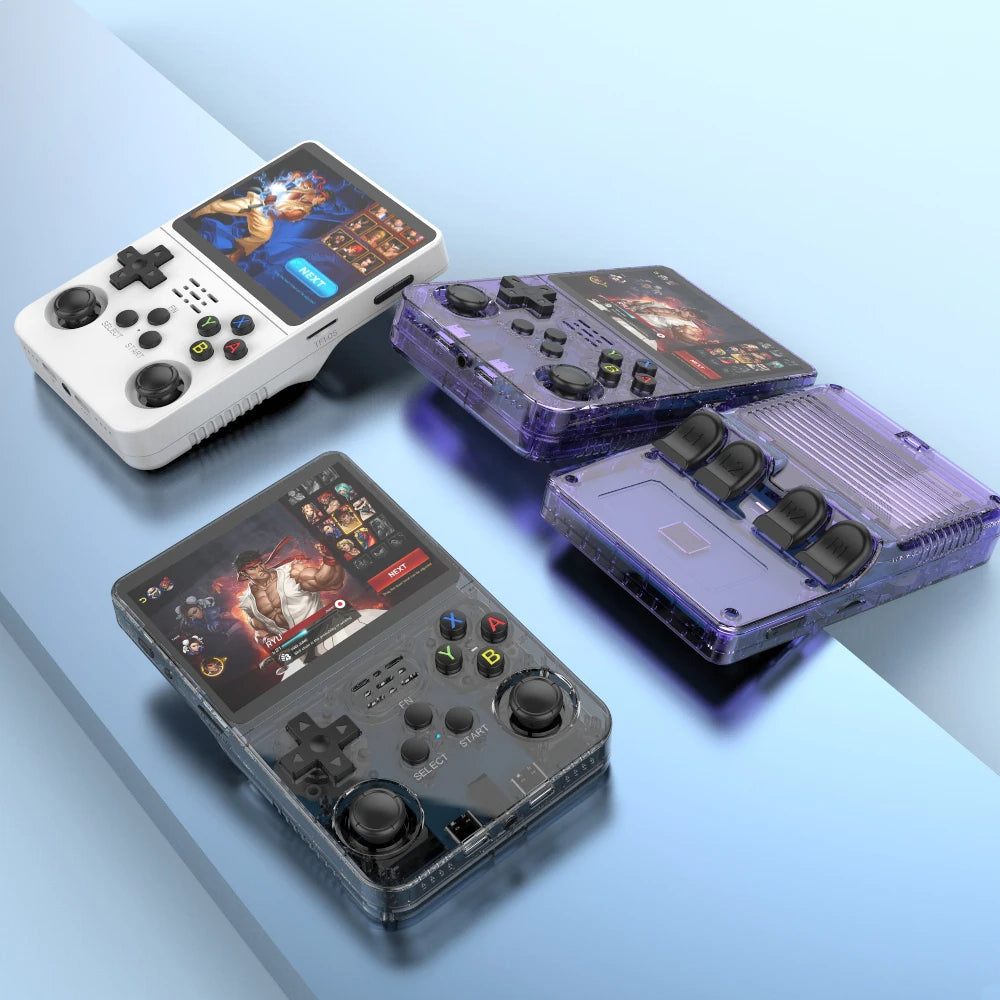 R36S Retro Video Handheld Game Console Linux System 3.5 in IPS Screen  3000mAH Battery 64G/128G TF Card Preinstalled Games