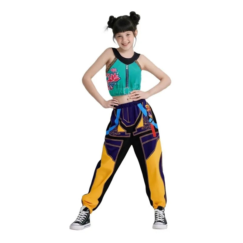 Movie kpop demon hunter Rumi Cosplay Costume for Girl Halloween Carnival Rumi jacket vest and shorts Three-piece Set Dress Up