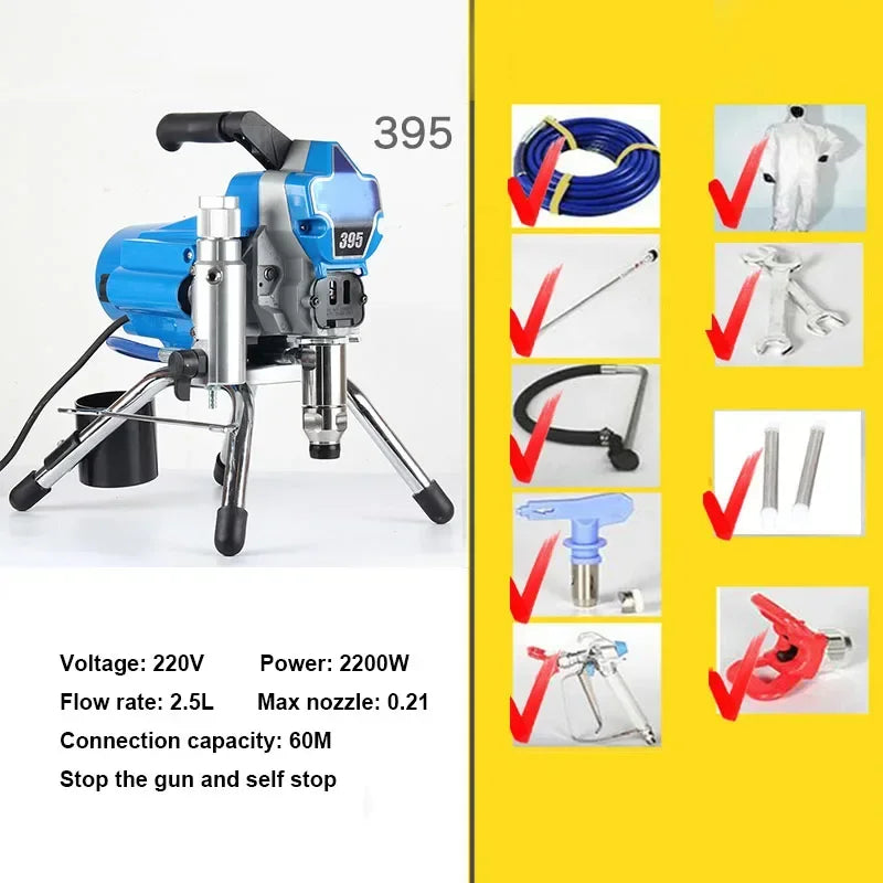 Airless Spray Gun 2200W/3000W Professional Painting Machine Paint Sprayer 395/495 3L 2.5L Working Decoration Spraying Tool