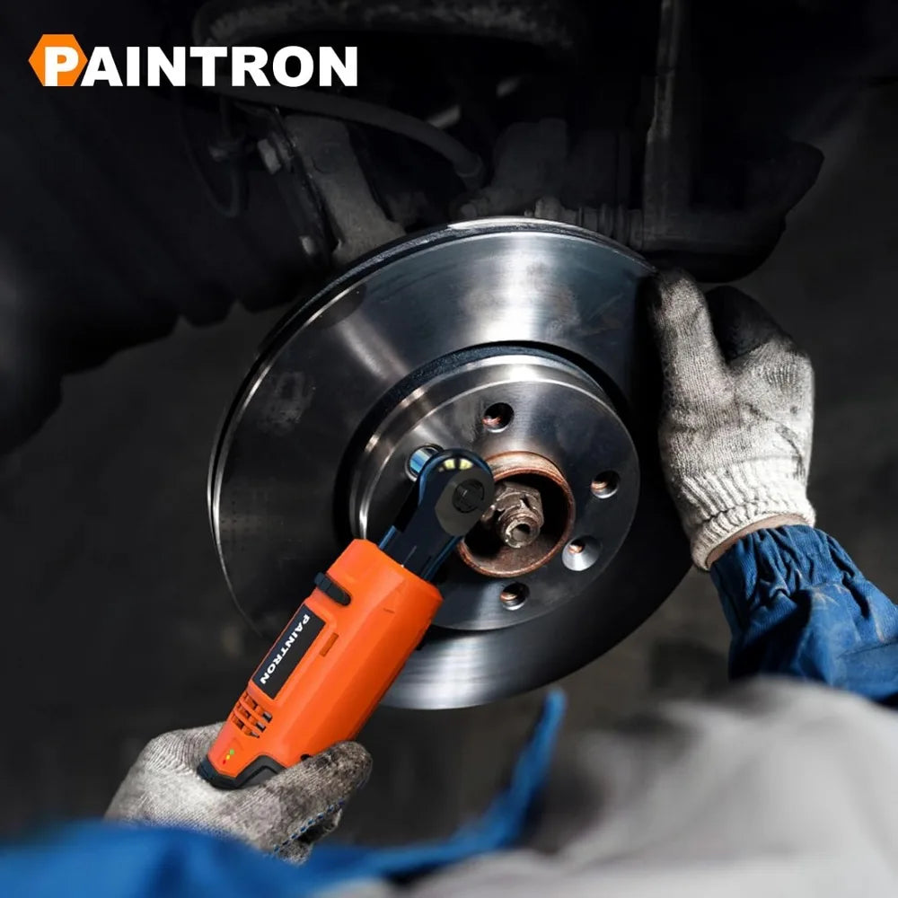 12V Cordless Ratchet Wrench Kit, 3/8 Drive, 50N.m Torque, Variable Speed, 2x 2000mAh Lithium-Ion Batteries, Ideal for Automotive