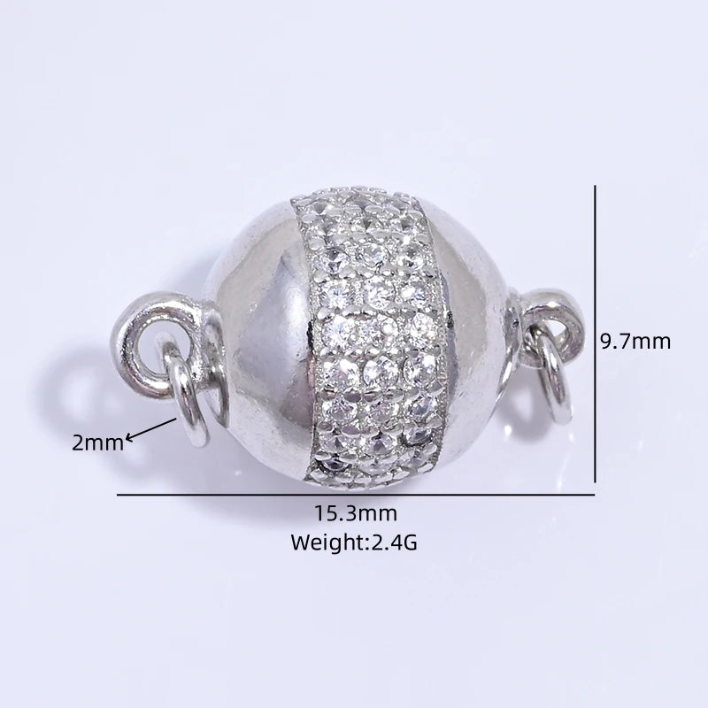 S925 Sterling Silver Pearl Necklace Buckle Head Round Ball Bracelet Buckle Connection Buckle Stick Buckle DIY Accessories SK111