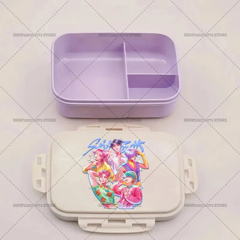 New Kpop Demon Hunter Bento Box Anime Huntrix Lunch Boxes with Dinnerware Girls School Picnic Food Storage Fruit Container Gift