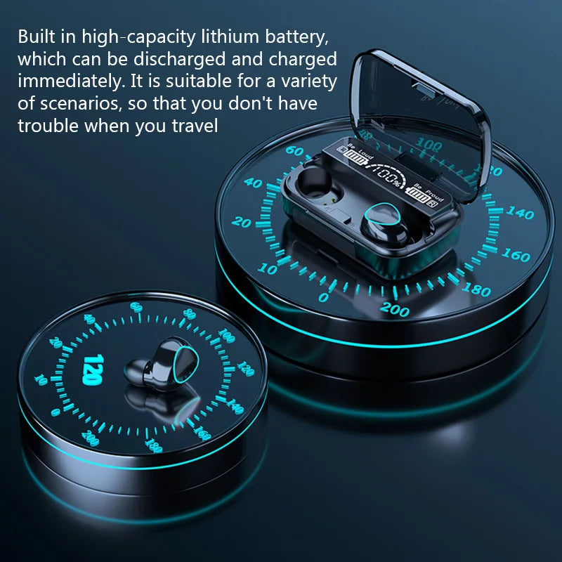M10 TWS Bluetooth Headphones 2500mAh Charging Box Wireless Earphones With Microphone 9D Stereo Sports Waterproof Earbuds Headset