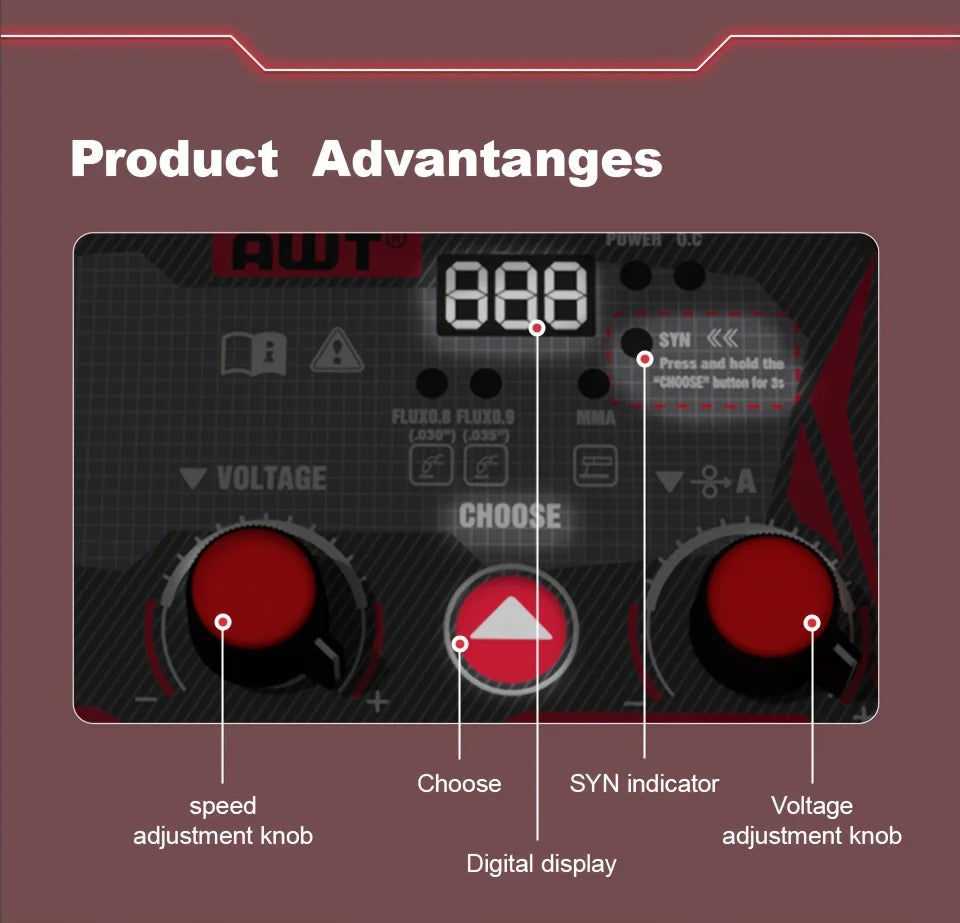 Mini Welder 140A Flux Core MIG/Stick Welder 2 IN 1 IGBT Inverter Welding Machine Portable Handheld House Use Welding Equipment