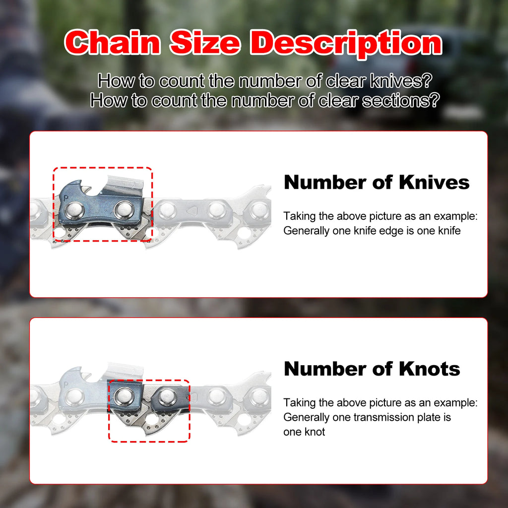 16 Inch Chainsaw Chain 3/8LP .050" 56DL  Easy Install Replacement Chain for Electric Chain Saws Wood Cutting