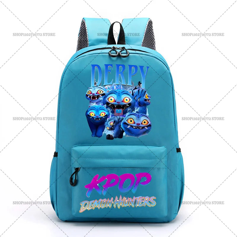 KPop Demon Hunters School Bag Student Large Capacity Laptop Backpack K-Pop DemonHunter Fans Gift Girls Knapsack Travel Backpacks