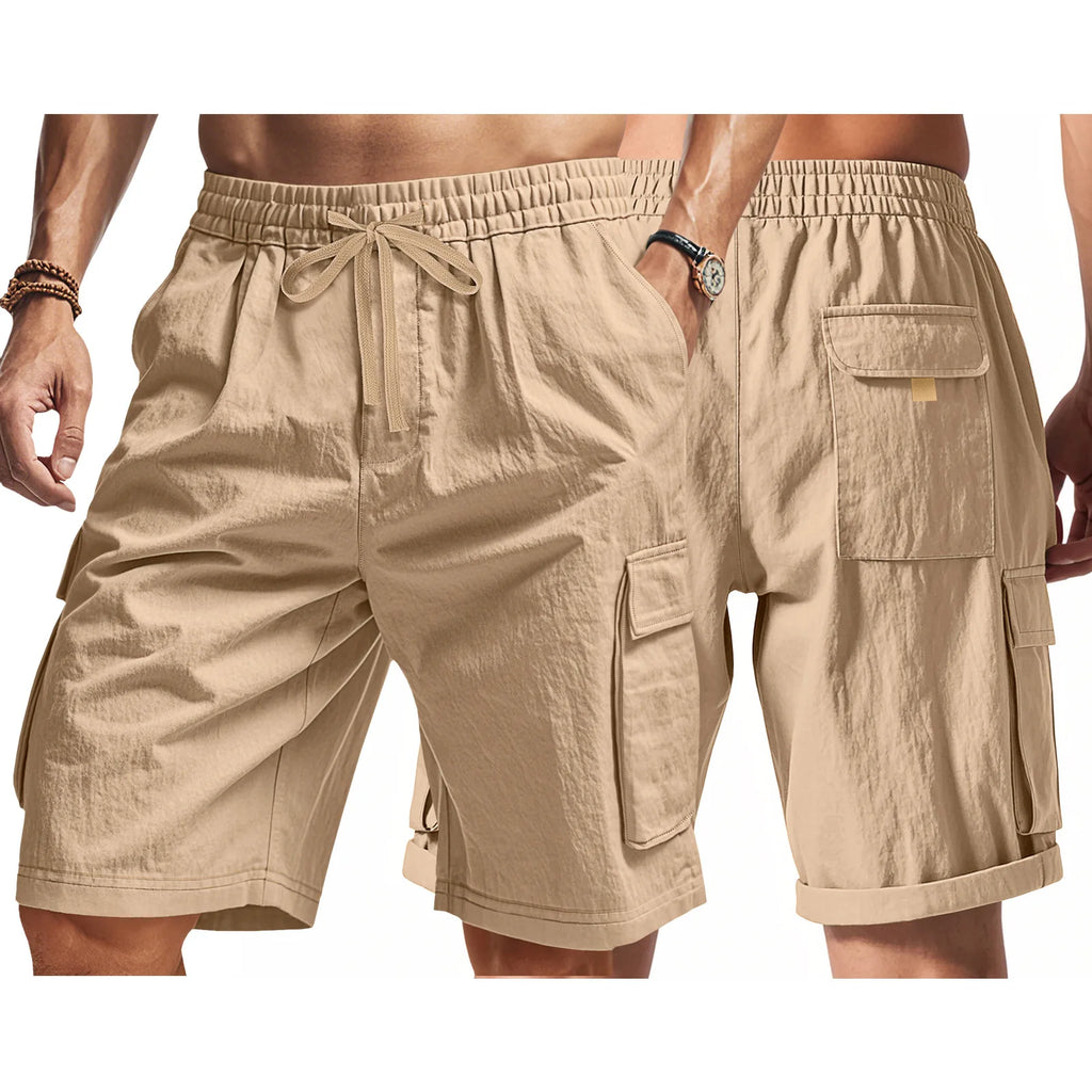 2025 Hot-selling American-style fashionable outdoor loose tactical men's multi-pocket cargo casual sports beach shorts short