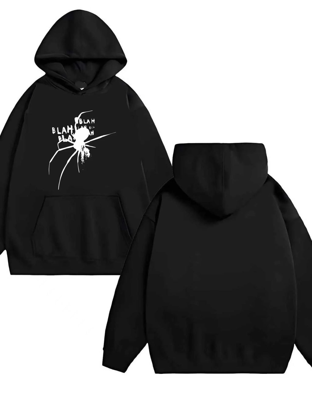 2025 New trendy spider print hoodie for men and women  casual loose pullover 330G heavy-duty hooded sweatshirt