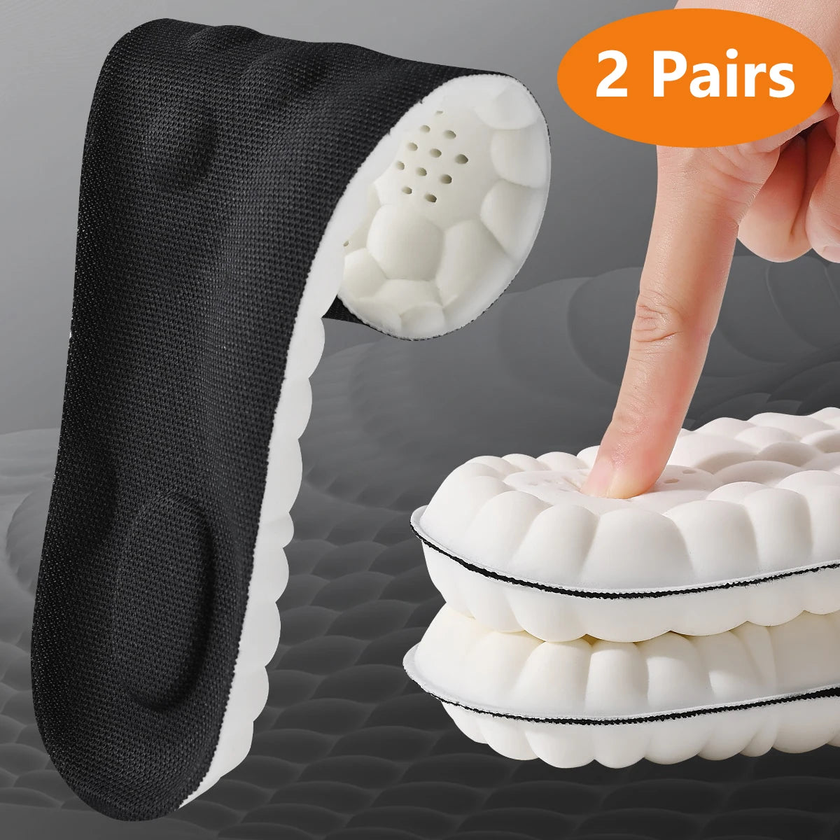 4D Sport Insole Super Soft Shoes Sole Pads for Feet Shock Absorption Baskets Shoe Sole Arch Support Orthopedic Inserts