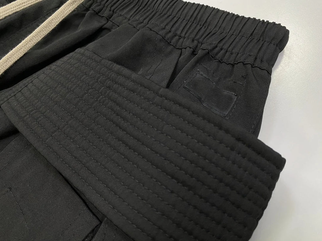 Owen Seak Men Cargo Harem Calf-Length Pants Gothic Men's Casual Summer Cross Lightweight Solid Loose Black Short Size XL