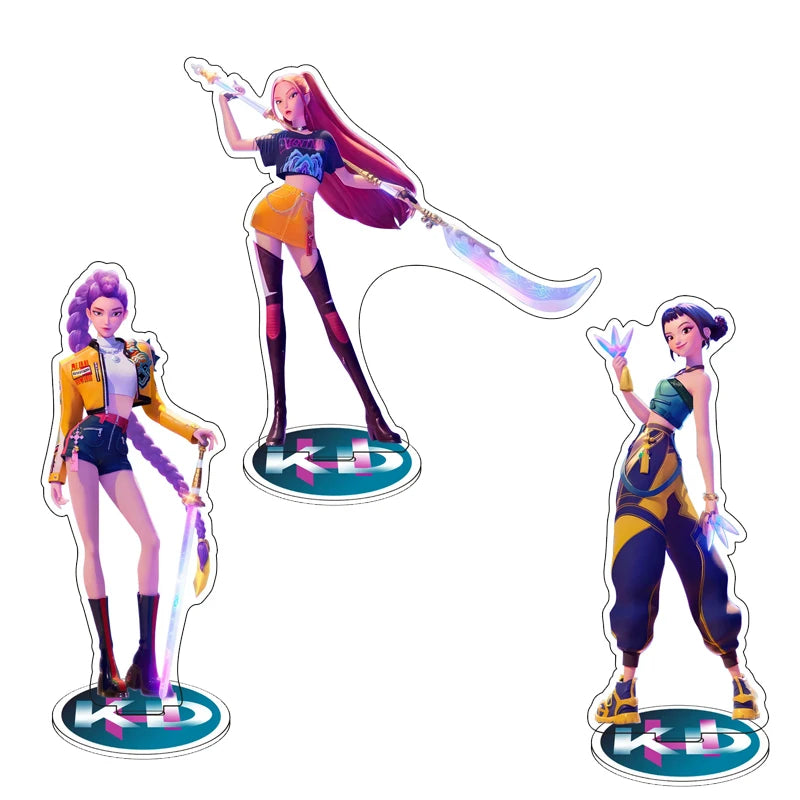 3PCS KPop Demon Hunters Superstar Rumi Mira Zoe Acrylic Standing Plates Decoration Ornament For K-pop Fans Birthday Party Gift